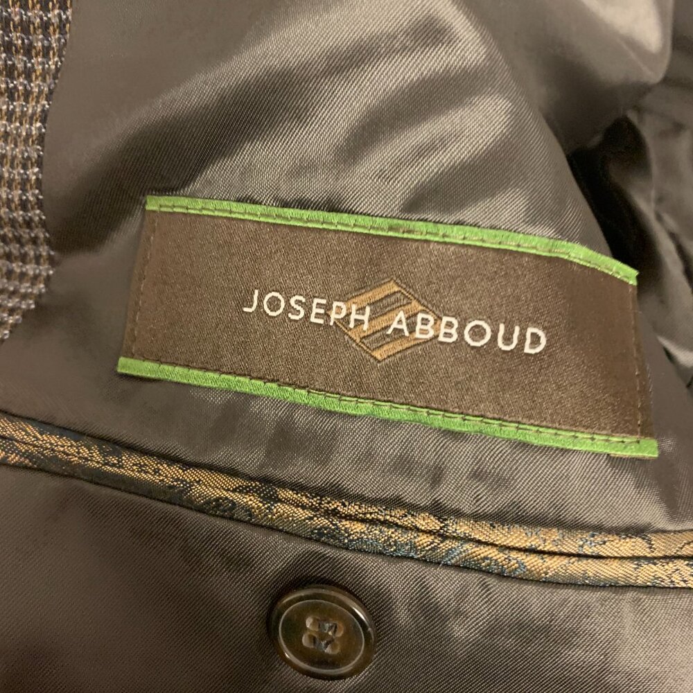 Joseph Abboud Mens Blazer Size 42S Grey Plaid Wool & Silk Classic Preppy USA - Picture 4 of 10